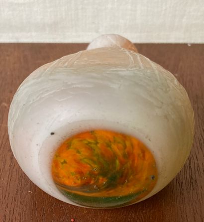 Small vase with flattened body of baluster...