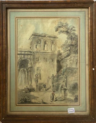 Early 19th century FRENCH SCHOOL: ROMAN FOUNTAIN...