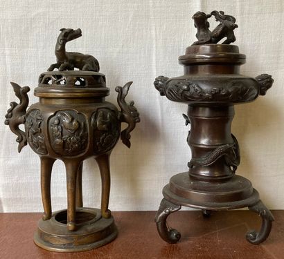 Japan, around 1900. Two incense burners....