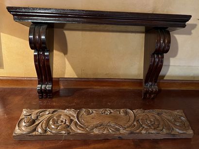 Small wall console in stained wood, the consoles...