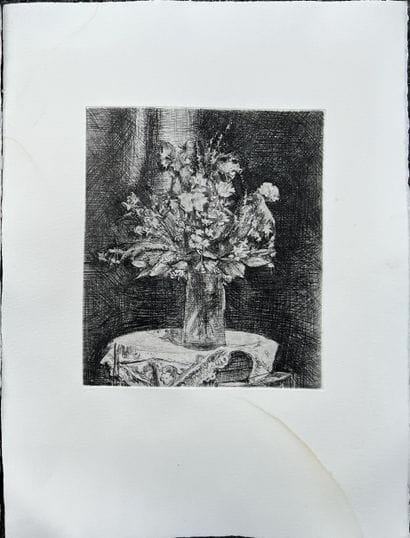 R. TH.*** (Modern school) : BOUQUET OF FLOWERS...