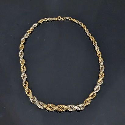 Necklace in yellow and white gold 18K (750),...