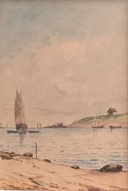 A. DESCORMIERS (XXth century) : SAILBOATS...