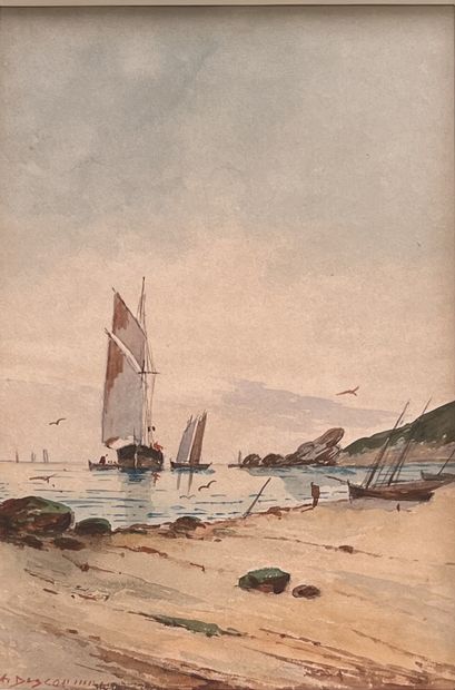 A. DESCORMIERS (XXth century) : SAILBOATS...