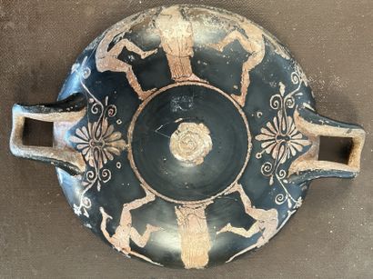 Cup with two handles in terra cotta, the...
