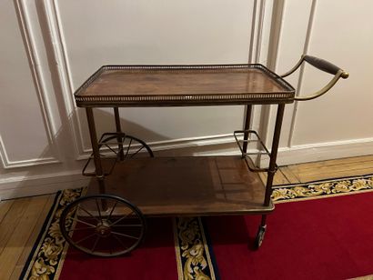 Mahogany and varnished brass waiter's table,...