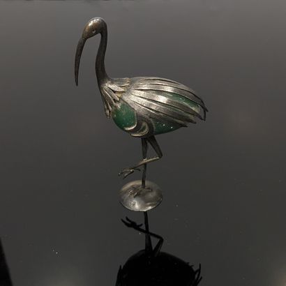 Statuette of an ibis, the body formed by...