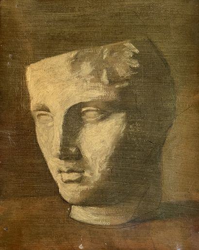 MODERN SCHOOL: ANTIQUE HEAD. Oil on canvas....