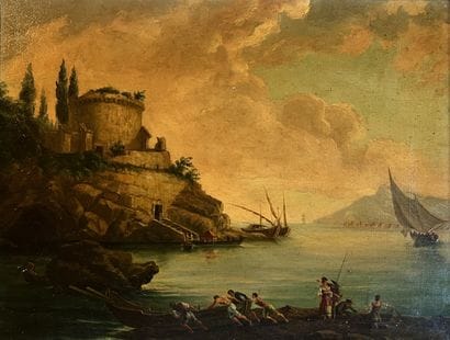 19th century FRENCH SCHOOL: PAYSAGE AT THE...