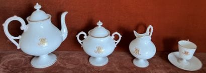 Part of a dessert service in white porcelain...