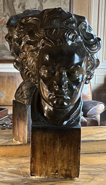 Bust of Beethoven in plaster with a bronze...