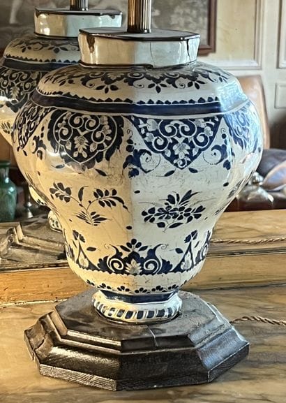 Vase baluster of octagonal form out of earthenware...