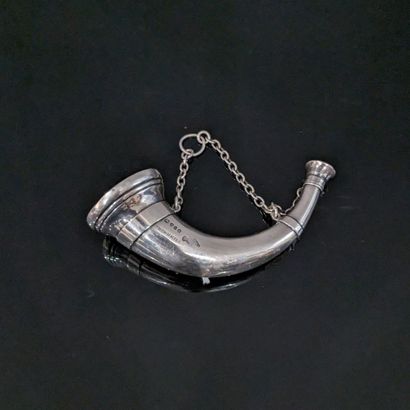 English silver alcohol flask (800), simulating...