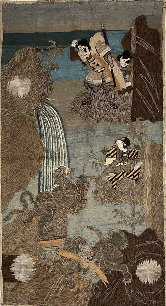 Japanese embroidery representing a tiger...