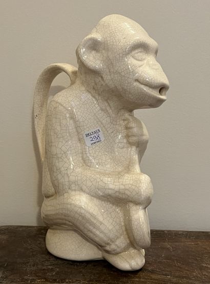 Pitcher representing a monkey playing the...