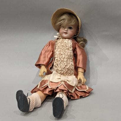 German doll, porcelain head marked DEP T.8,...