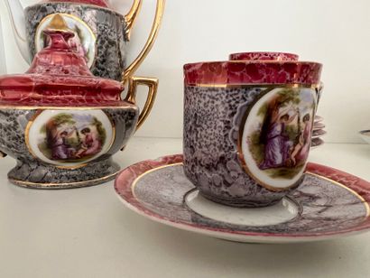 Part of service in German porcelain. Includes:...