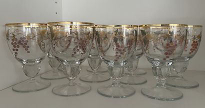 Two suites of twelve glasses of two different...