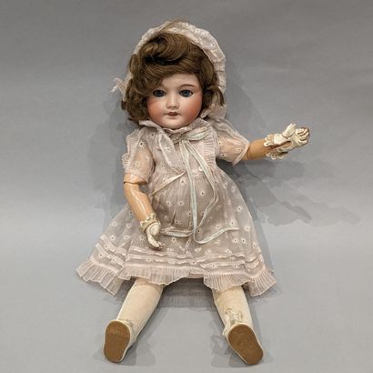 Doll, porcelain head marked in hollow Unis...