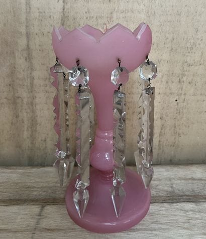 Photophore out of pink opaline glass, the...