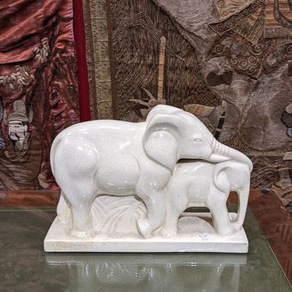 Charles LEMANCEAU (1905-1980). Two elephants....