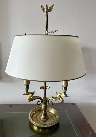 Lamp bouillotte out of bronze, the three...