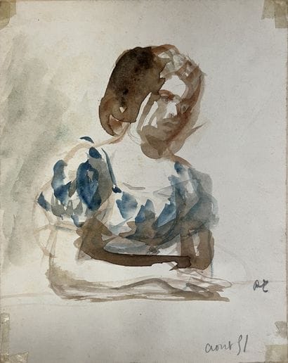 René THOMSEN : Notebook of drawings and watercolors...