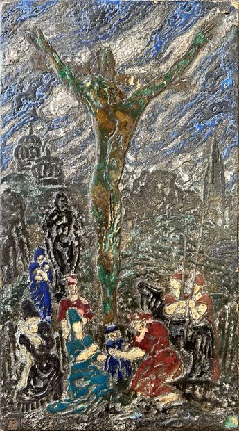Edouard DEGAINE (1887-1967) : CRUCIFIXION....
