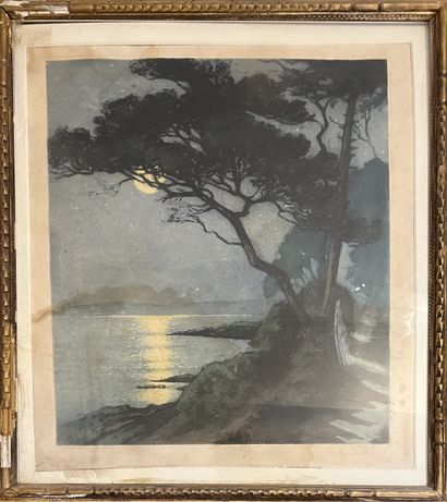 Set of three lithographs : - CLAIR DE LUNE...