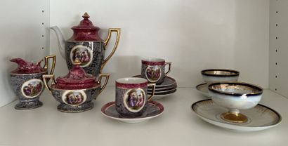 Part of service in German porcelain. Includes:...
