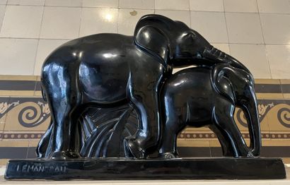 Charles LEMANCEAU (1905-1980). Elephant and...