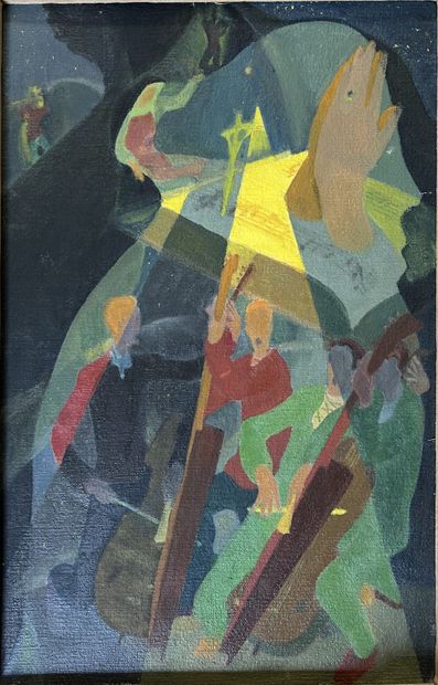 MODERN SCHOOL: THE CONCERT. Oil on Isorel....
