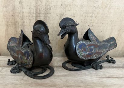 China, late 19th century. Pair of ducks forming...