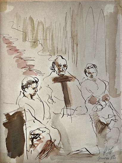 René THOMSEN : Notebook of drawings and watercolors...