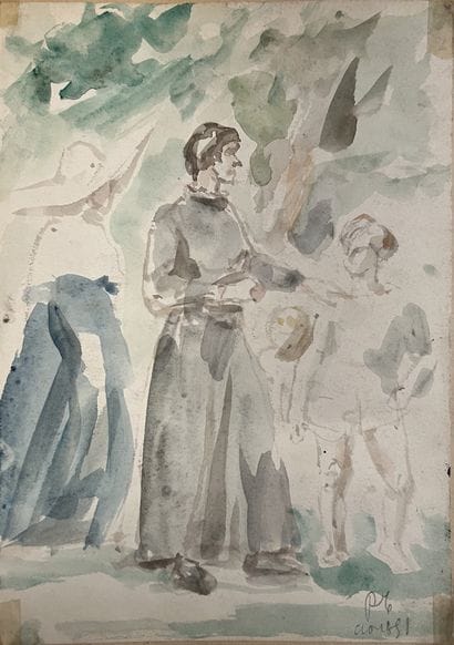 René THOMSEN : Notebook of drawings and watercolors...