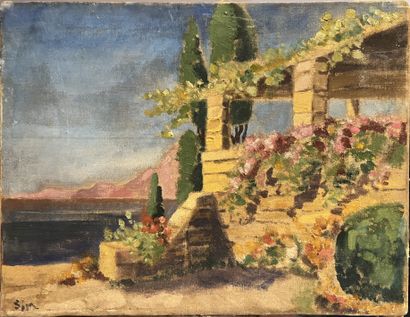 Michel SIMONIDY dit SIM (1870-1933) : PERGOLA...