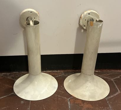 Pair of orientable sconces in white lacquered...