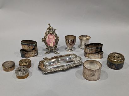 Silver plated metal : - pair of napkin rings...