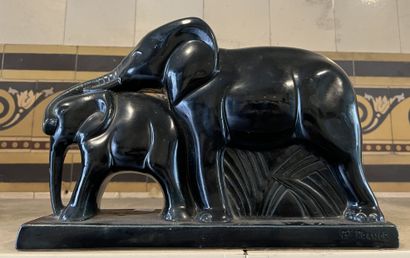 Earthenware of SAINT CLEMENT. Elephant and...