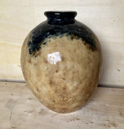 Camille THARAUD. Ovoid porcelain vase enamelled...
