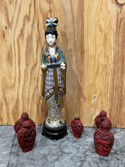 Chine, XXe siècle. Statuette de jeune femme...