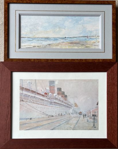 After Adolphe CALS: SEASIDE. Watercolor....