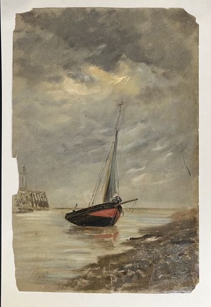 20th century FRENCH SCHOOL: - PAYSAGE. Oil...