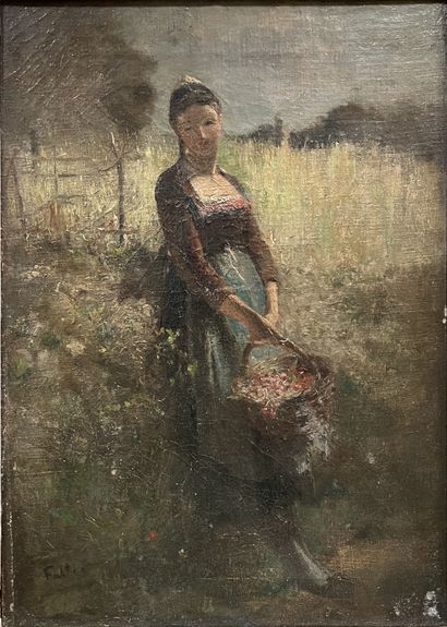 FRENCH SCHOOL circa 1900: JEUNE FEMME EN...