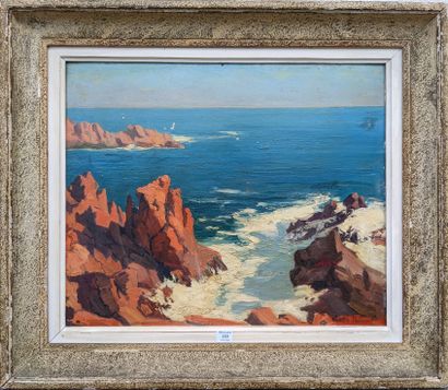 Charles VEN: COTE ROCHEUSE. Oil on board,...