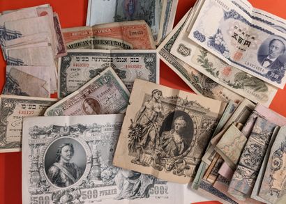In ten envelopes, demonetized banknotes and...
