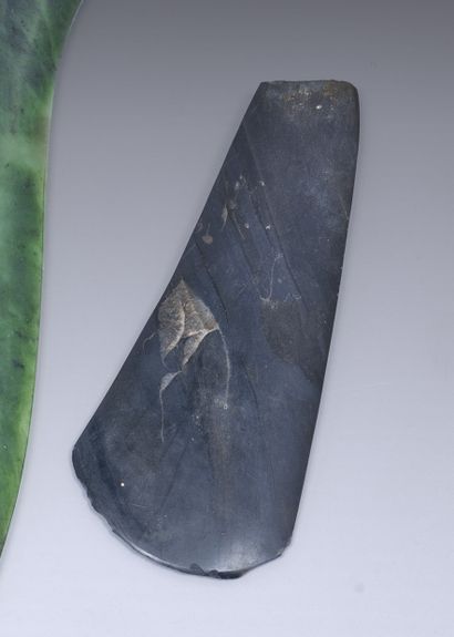 Polished stone axe. L. 21.5 cm - D. 8.5 ...