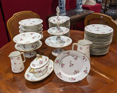 Porcelain dinner service with rose semis...