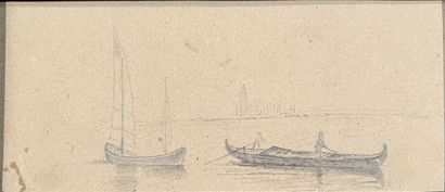 19th century FRENCH SCHOOL: - GONDOLE TOWING...