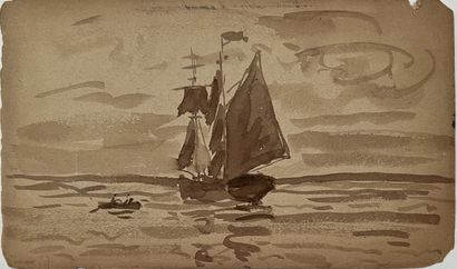 19th century FRENCH SCHOOL: - GONDOLE TOWING...